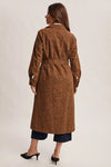 Belted Trench Coat in Washed Leopard