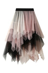 Colorblock Layered Tulle Skirts O/S Multiple Colors