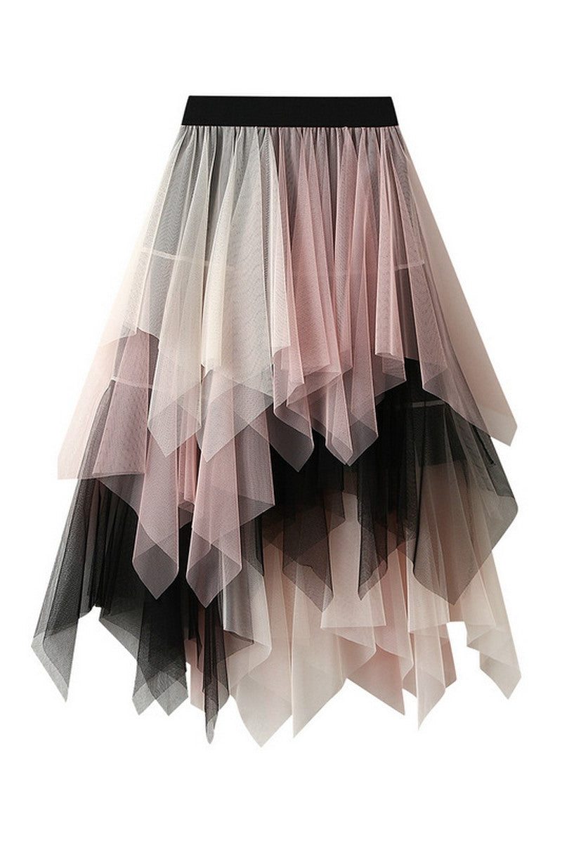 Colorblock Layered Tulle Skirts O/S Multiple Colors