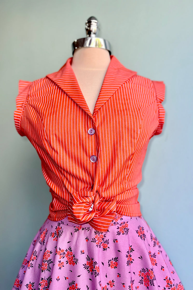 Wildfire Stripe Erika Blouse by Heart of Haute