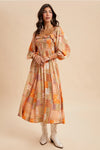 Smocked Ruffled Patchwork Maxi Dress
