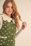 Olive Knit Collared Sweater Vest