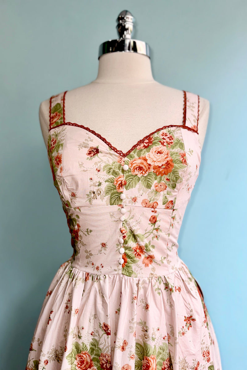 Rust and Olive Floral Bryson Midi Dress by Timeless London
