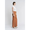 High Waisted Double Button Twill Pants in Cinnamon by Mica Denim