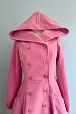 Pink Velvet Heather Hooded Coat by Collectif