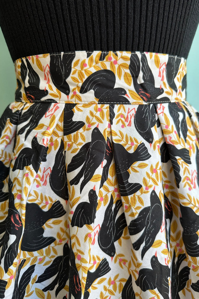 Crows and Leaves Doris Skirt by Retrolicious