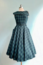 Green and Navy Plaid Dress by Voodoo Vixen