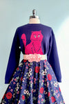 Navy Cat Print Sweater by Compania Fantastica