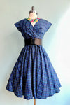 Blue Plaid Greta Dress by Retrolicious