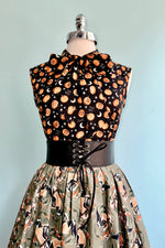 Moons and Jack O' Lantern Bow Top by Retrolicious