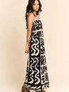Black Geo Floral Wide Leg Jumpsuit