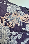 Floral Denim Quilted Tie Front Vest