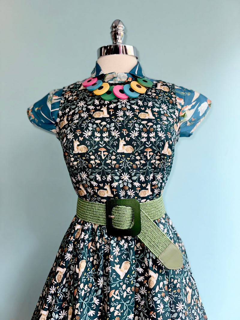 Sitting Deer Midi Dress by Retrolicious