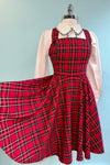 Red Plaid Irvine Pinafore Dress by Hell Bunny