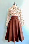 Brown Book Club Full Skirt by Banned