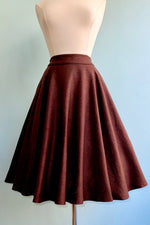 Burgundy Herringbone Sophie Skirt by Timeless London