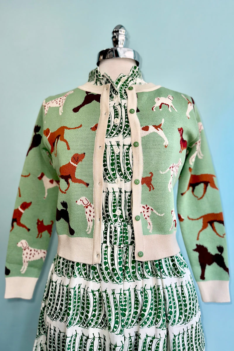 Green Woof Jacquard Vera Cardigan by Palava – Modern Millie