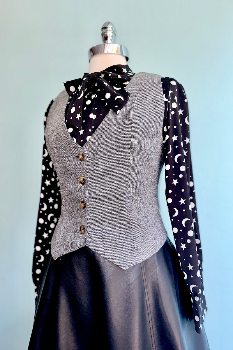 Selma Black and White Fitted Vest by Banned