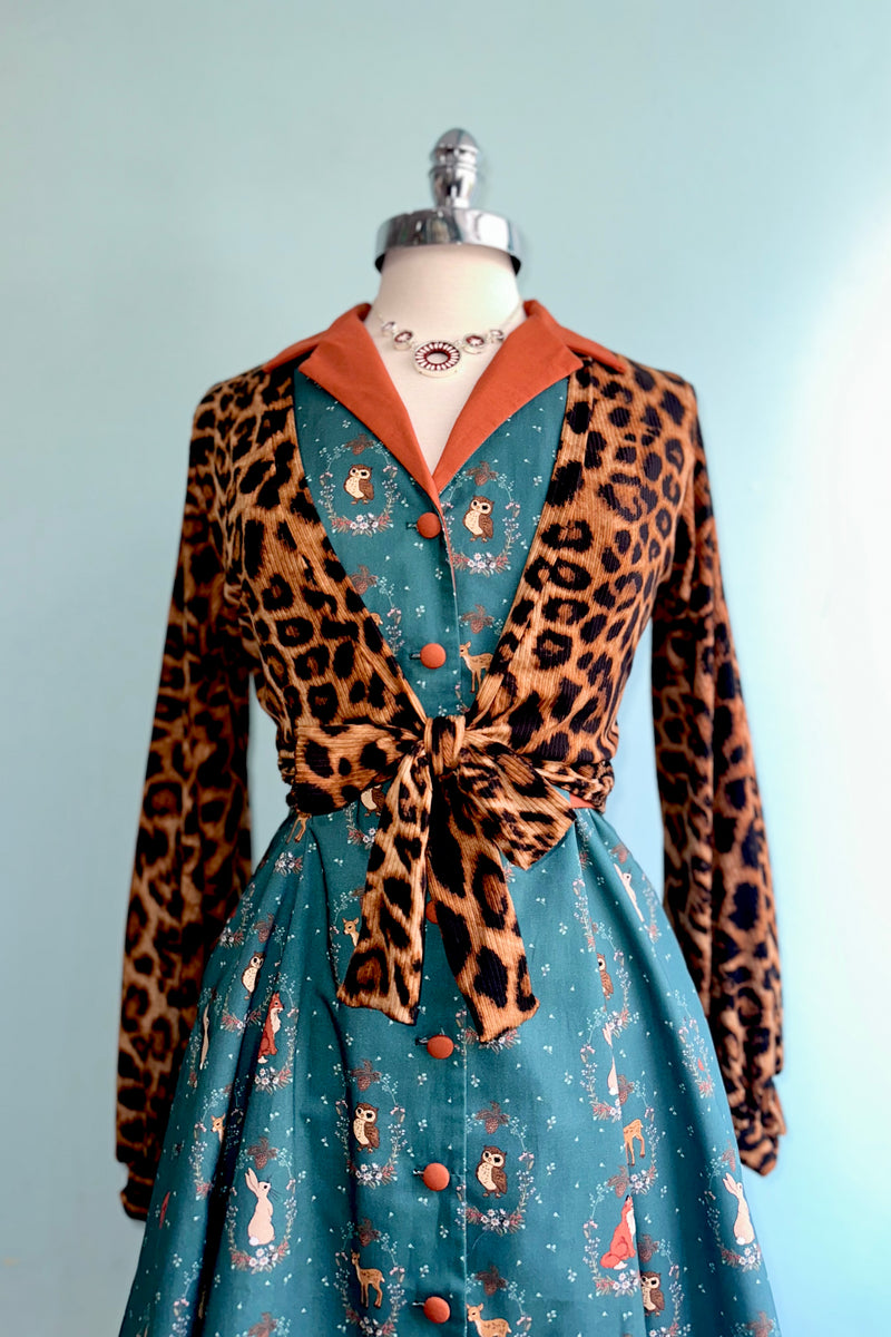 Forest Portrait Betty Lou Dress in Teal by Heart of Haute