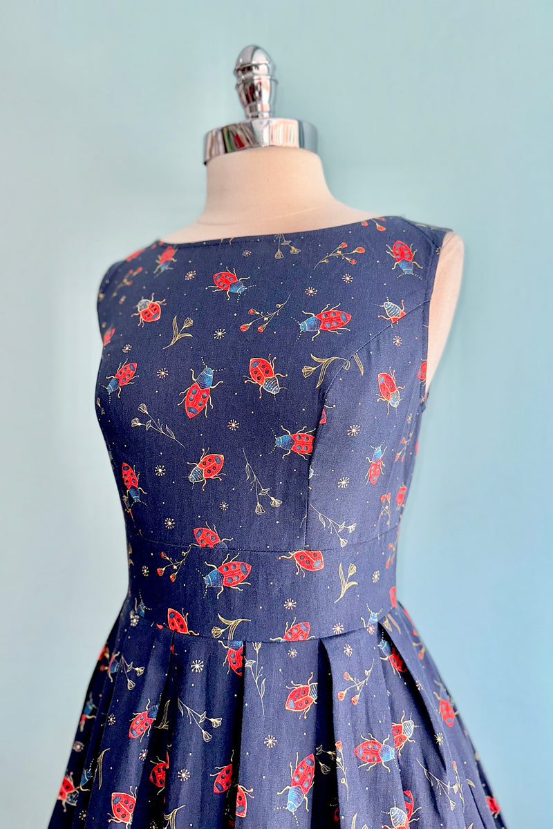 Navy Lady Bugs Lily Dress by Miss Lulo