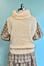 Cream Sleeveless Cowl Neck Sweater by Molly Bracken