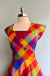 Cotton Madras Rainbow Cap Sleeve Dress