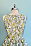 Mustard Floral Midi Dress by Retrolicious
