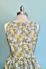 Mustard Floral Midi Dress by Retrolicious