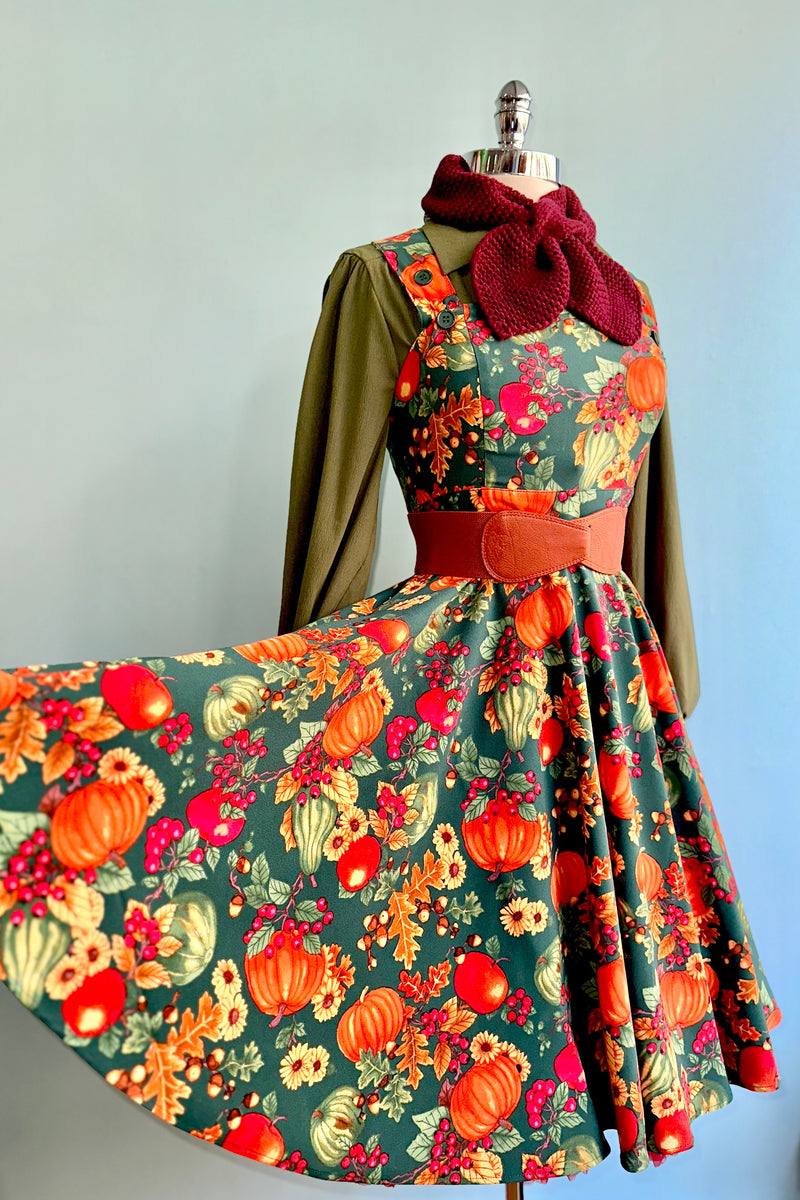 HellBunny - Autumn Pinafore Dress - Green HellBunny - Autumn Pinafore Dress - Green