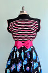 Black and Pink Contrast Stitch Sweater Vest