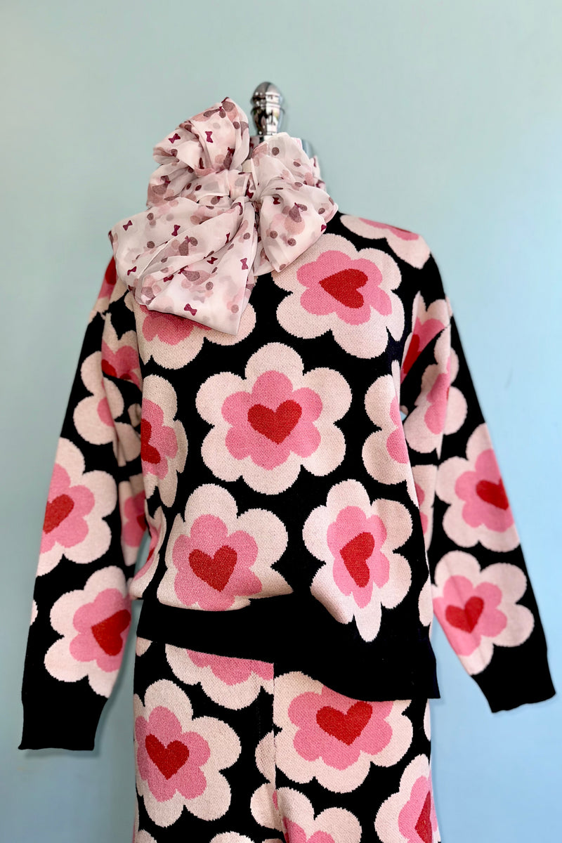 Heart Jacquard Sweater by Compania Fantastica