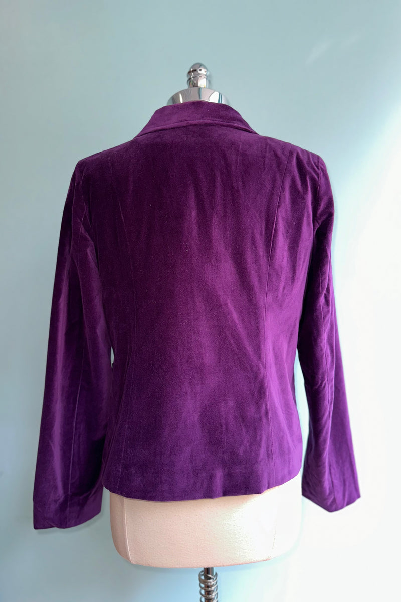 Purple Fitted Velvet Blazer by Jawbreaker