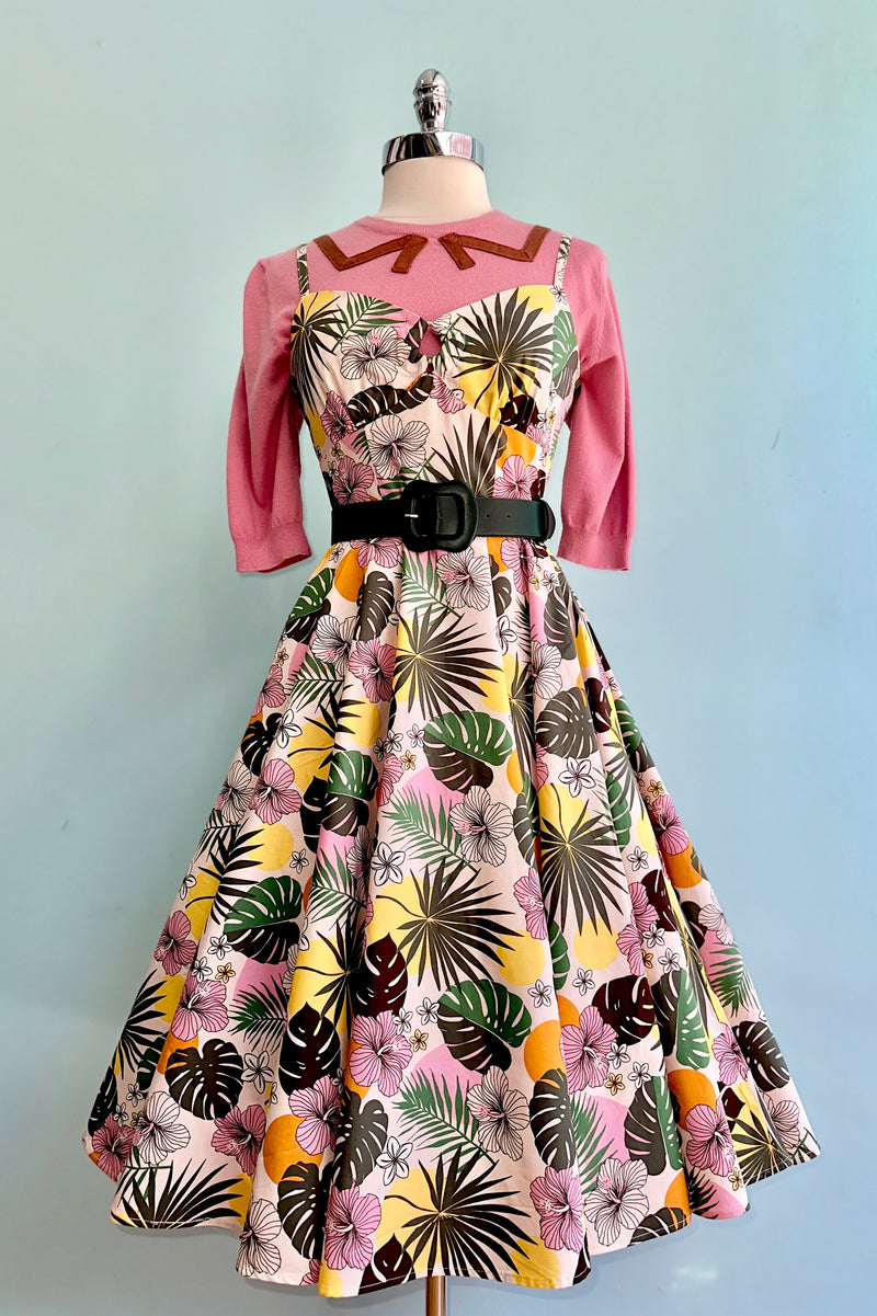 Benita Tropical Floral 50's Dress by Hell Bunny