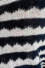 Black and White Cropped Collared Cardigan by Compania Fantastica