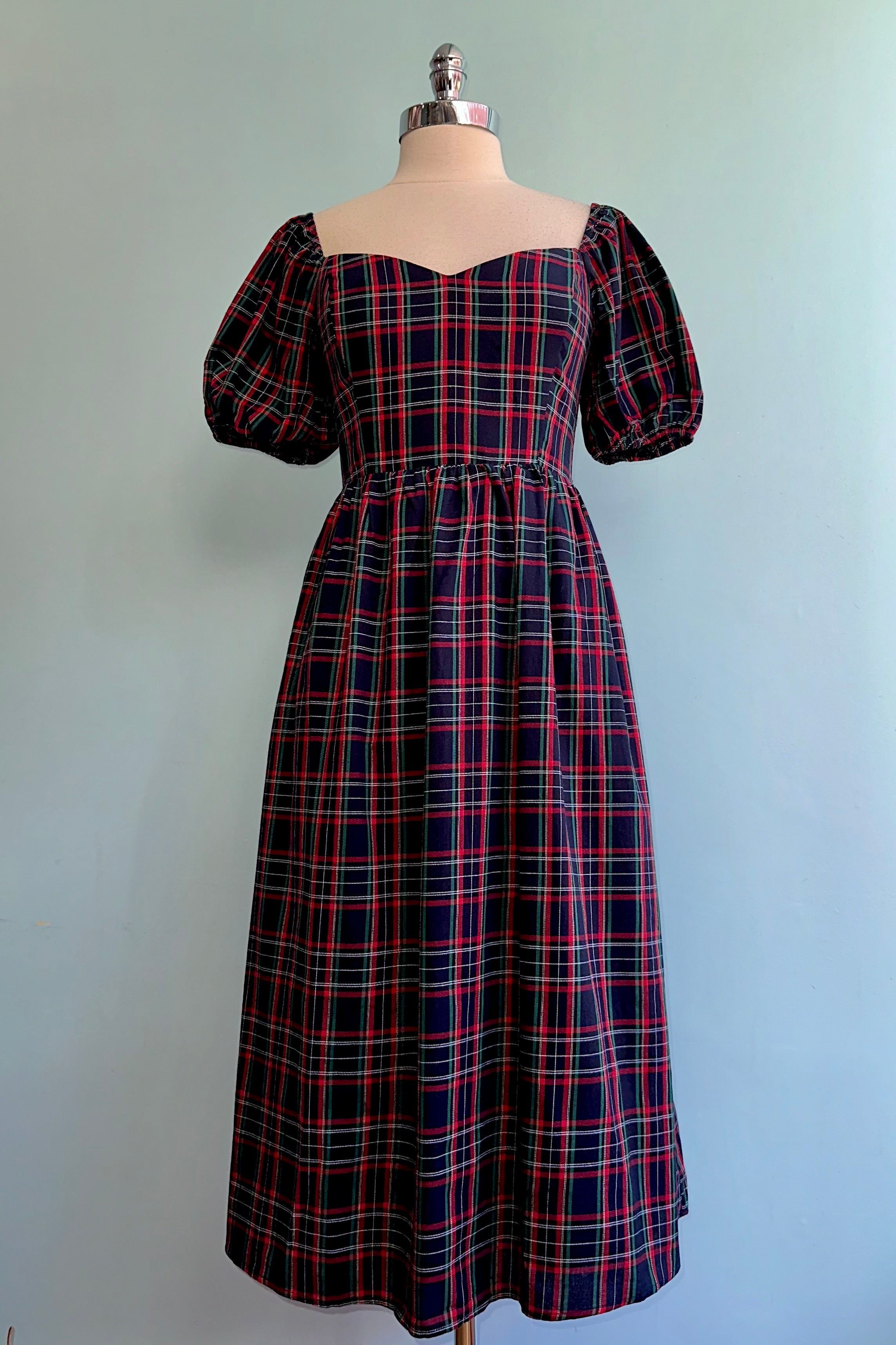 red and blue plaid dress Red Tartan Pleated Button Front Dress Sail to Sable