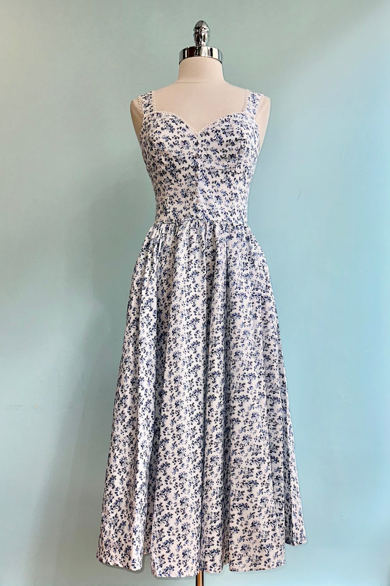 timeless dresses Blue Floral Bryson Midi Dress by Timeless London X-Large