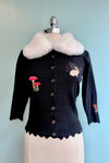 Woodland Faux Fur Collar Cardigan in Black by Banned
