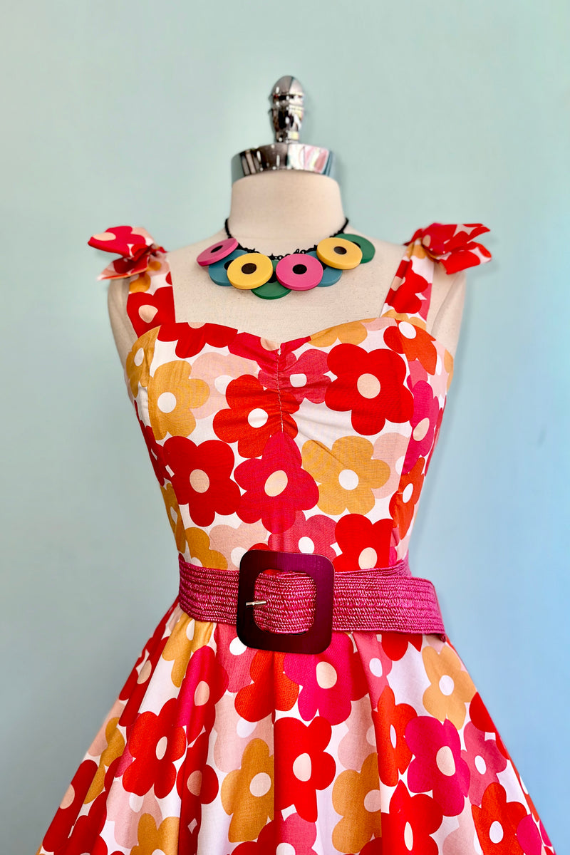 Red Mod Floral Sarah Dress by Heart of Haute