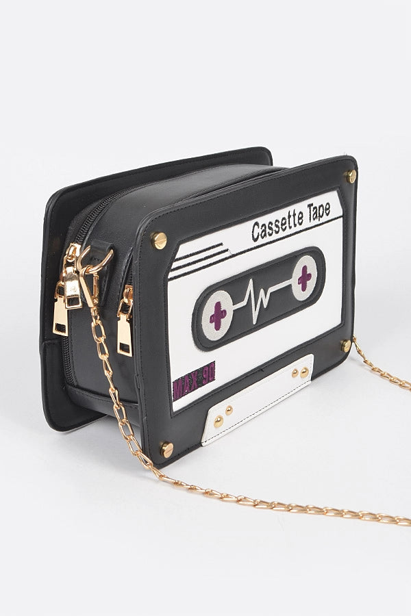 Cassette Tape Novelty Crossbody Bag