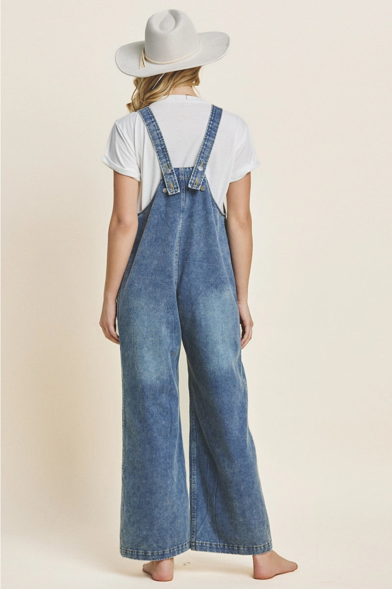 Denim Loose Overalls