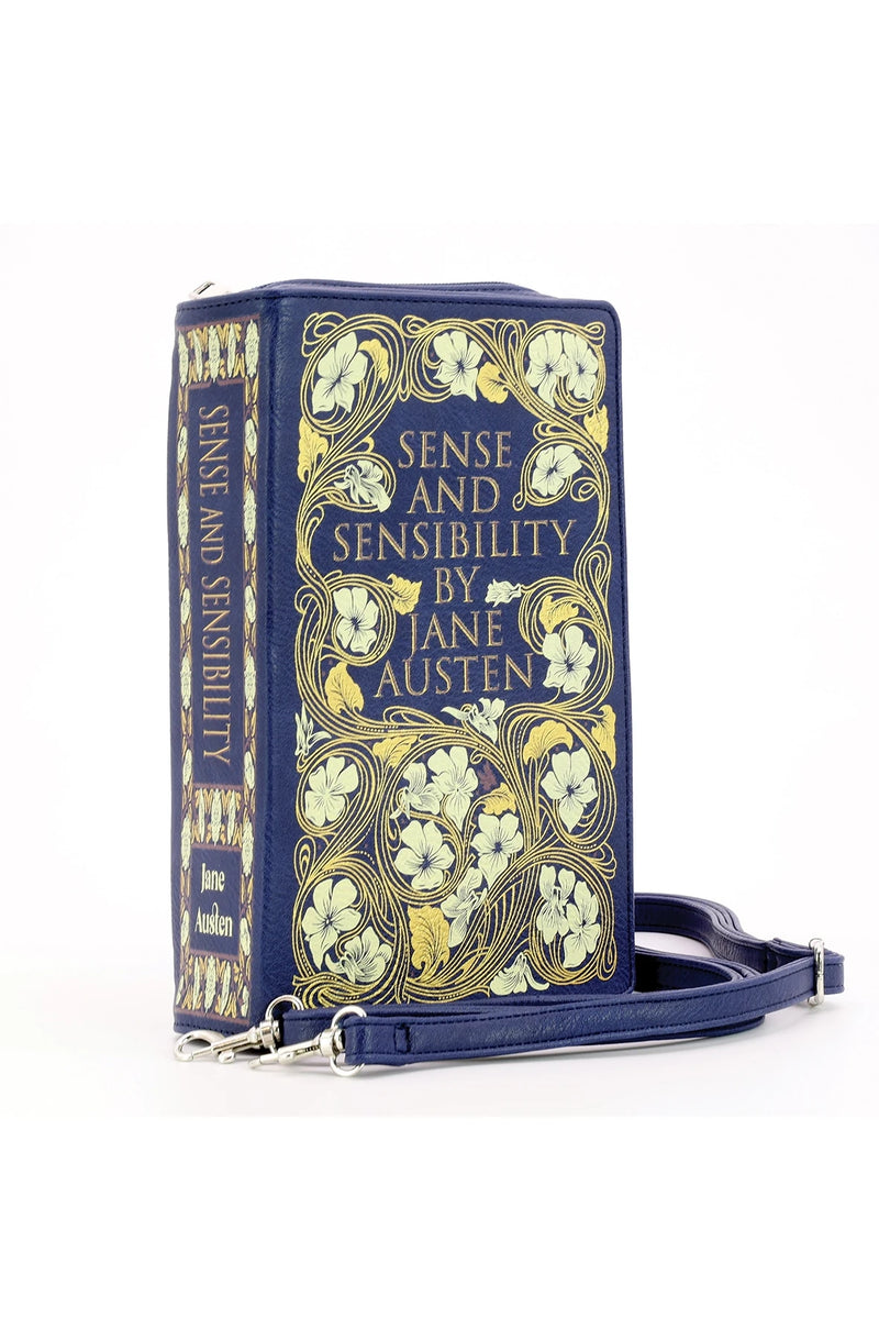 Navy Sense and Sensibility Book Cross-body Bag