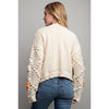 3D Flower Cardigan in Ivory