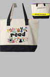 Kids Book Characters Canvas Zipper Tote Bag
