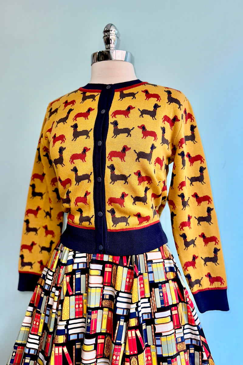 Mustard Sausage Dog Vera Cardigan by Palava