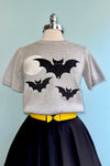 Bettie Bats Short Sleeve Grey Sweater by Astro Betty