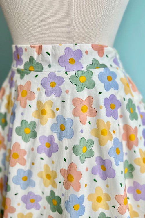 Pastel Floral Print Full Skirt by Tulip B.
