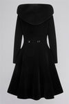 Black Velvet Heather Hooded Coat by Collectif