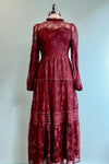 Lace Victorian Inspired Maxi Dress in Plum