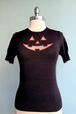 Jack O' Lantern Short Sleeve Sweater by Hell Bunny