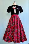 Red Plaid Circle Skirt by Banned